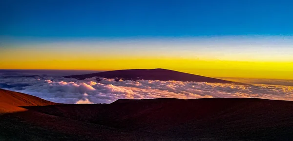 Solnedgång Toppen Mauna Kea Den Stora Hawaii — Stockfoto