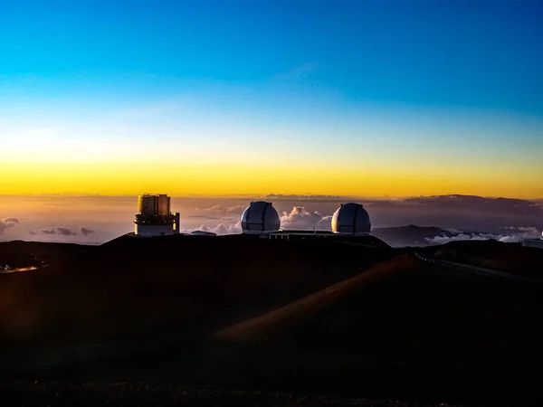 Coucher Soleil Sur Sommet Mauna Kea Sur Grande Île Hawaï — Photo