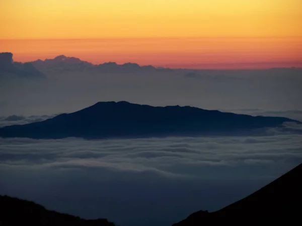 Puesta Sol Cumbre Mauna Kea Isla Grande Hawaii —  Fotos de Stock