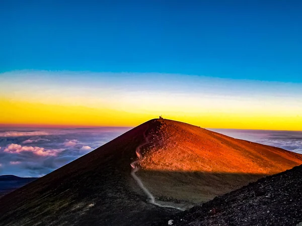 Mauna Kea Hawaii Büyük Ada Üzerinde Zirvesine Sunset Telifsiz Stok Imajlar