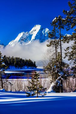 Kış günü Grand Teton Milli Parkı, Wyoming 