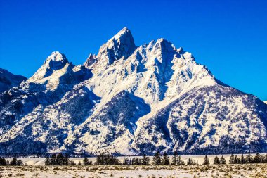Kış günü Grand Teton Milli Parkı, Wyoming 