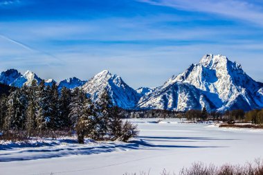 Kış günü Grand Teton Milli Parkı, Wyoming 