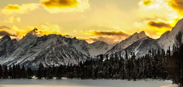 Wintertag Grand Teton Nationalpark — Stockfoto