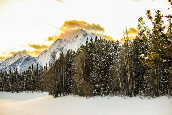 Winter Day in Grand Teton National Park, Wyoming 