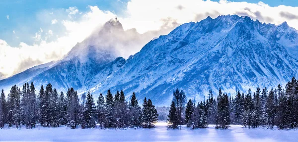 Kış Günü Grand Teton Milli Parkı Wyoming — Stok fotoğraf