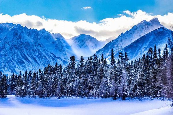 Winter Day in Grand Teton National Park, Wyoming 