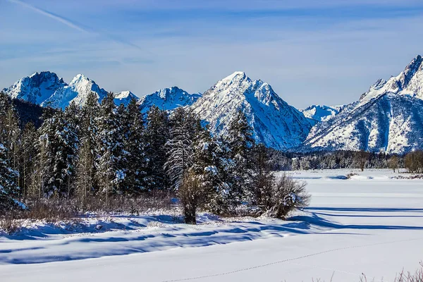 Giornata Invernale Nel Grand Teton National Park Wyoming — Foto Stock