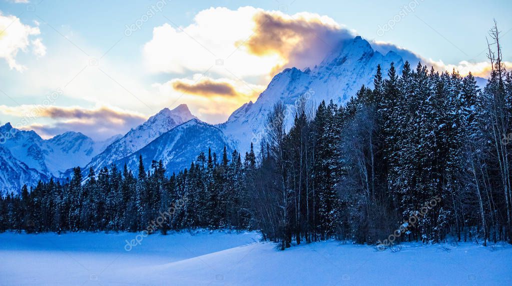 Winter Day in Grand Teton National Park, Wyoming 