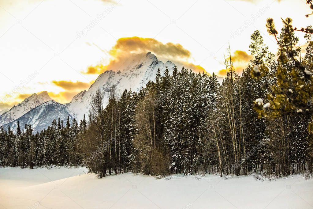 Winter Day in Grand Teton National Park, Wyoming 