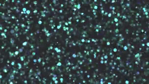 蓝色和绿色粒子随机移动 — 图库视频影像