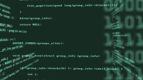 Computercode Vor Grünem Hintergrund — Stockvideo