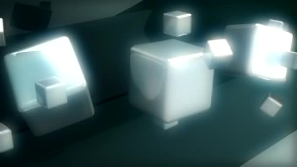 Плаваючі Кубики Абстрактний Рух Фону — стокове відео