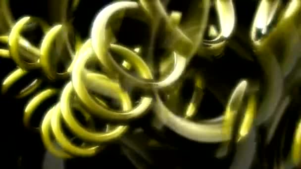 Loopable Gold Hoops Motion Background — Stock Video