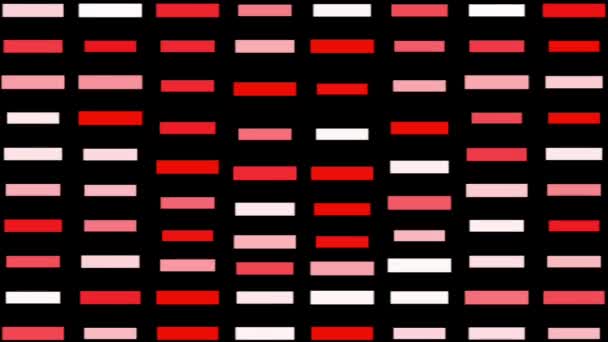 Blocchi Linee Rosse Bianche Che Pulsano Verso Alto Cadono — Video Stock