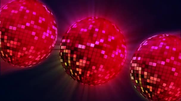 Видео Red Disco Balls — стоковое видео