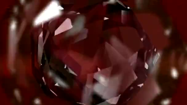 Červená Spřádání Diamond Pohybu Pozadí — Stock video