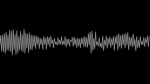 Soundwave Weiß Mit Schwarzem Hintergrund — Stockvideo