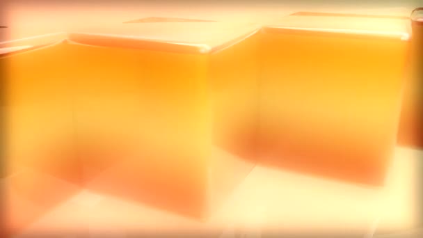 Drehen Orangefarbene Würfel Boxen Bewegung — Stockvideo