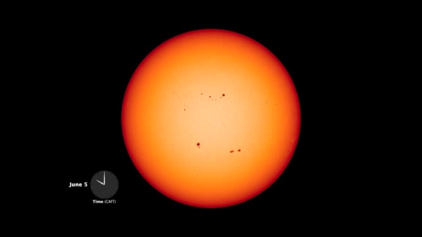 Transitering Venus Över Solen Time Lapse Film — Stockvideo