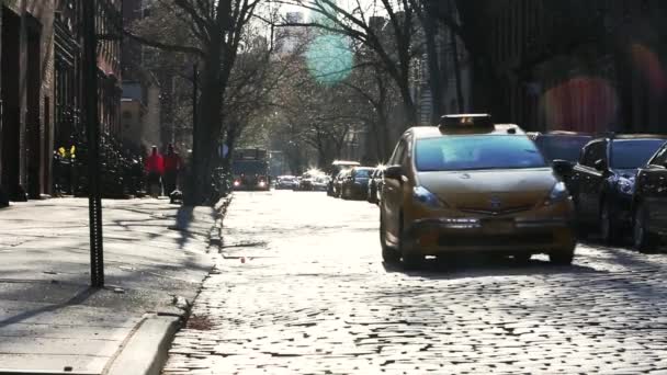 New York City Street Lege Auto — Stockvideo