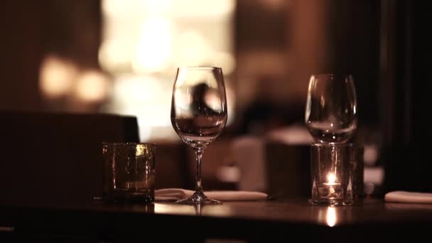 レストラン ワイン グラス ガラス — ストック動画