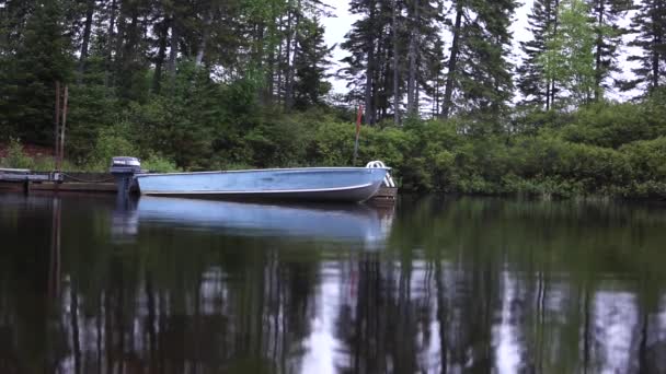 Canoe Boat Lake Calm Quiet — Stock Video