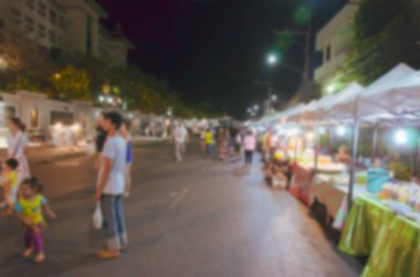 Krabi Tayland turist gece pazarlarında bulanıklık.