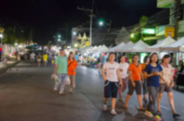 Abstract Blur Tourist Night Markets Krabi Thailand — Stock Photo, Image