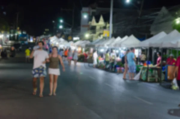 Abstract Blur Tourist Night Markets Krabi Thailand — Stock Photo, Image