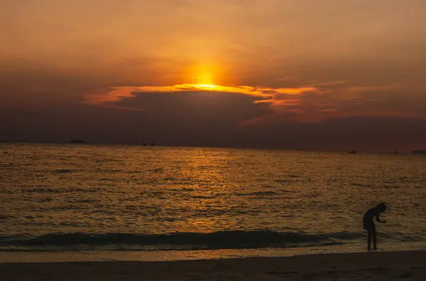 Pôr Sol Praia — Fotografia de Stock