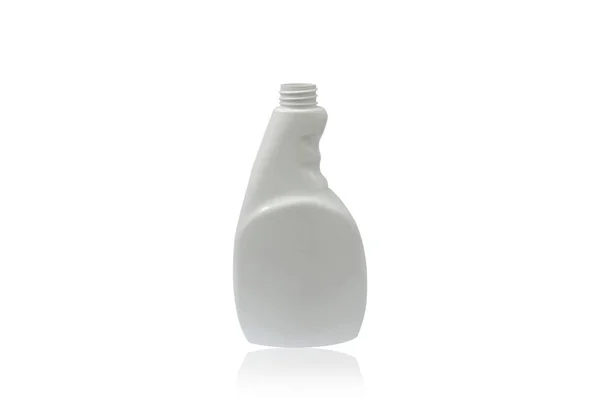 Bottiglia Plastica Bianca Sullo Sfondo Bianco — Foto Stock