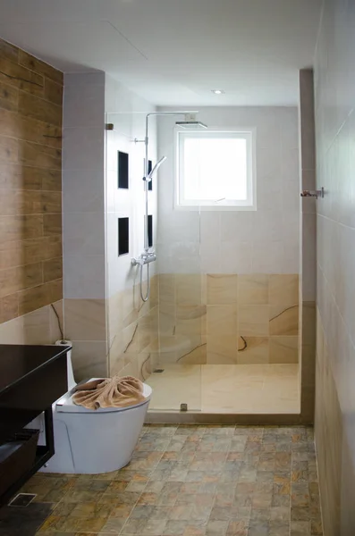 Moderní Interiér Koupelna Sprcha — Stock fotografie