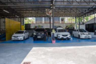 Oto yıkama hizmeti bu araç bakım bulanıklık. bir arka plan görüntüsü olarak kullanır.