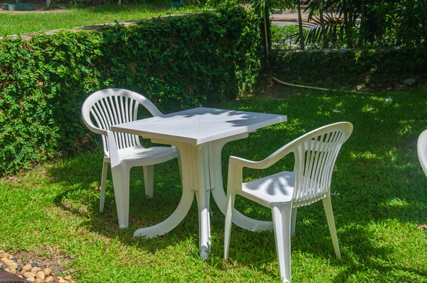 Tafel Stoelen Tuin — Stockfoto