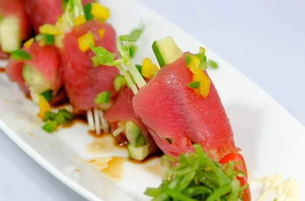Sashimi Rolls Cucina Giapponese Fresca — Foto Stock