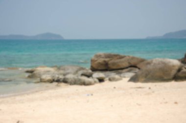 Yaz tropikal plaj arka plan bulanıklık. Kopya alanı