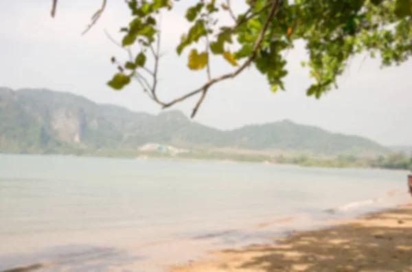 模糊夏季热带海滩的抽象背景 复制空间 — 图库照片