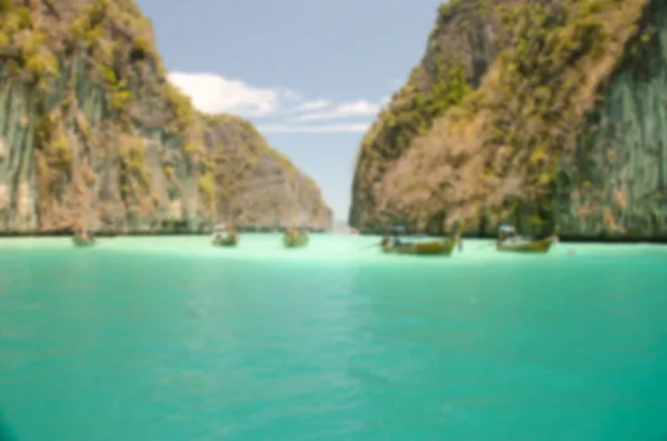 Tropisches Meer Und Boot Verschwimmen — Stockfoto