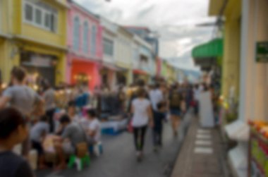 Arka plan bulanık insanlar bir şehir street.can göstermek için kullanılabilir