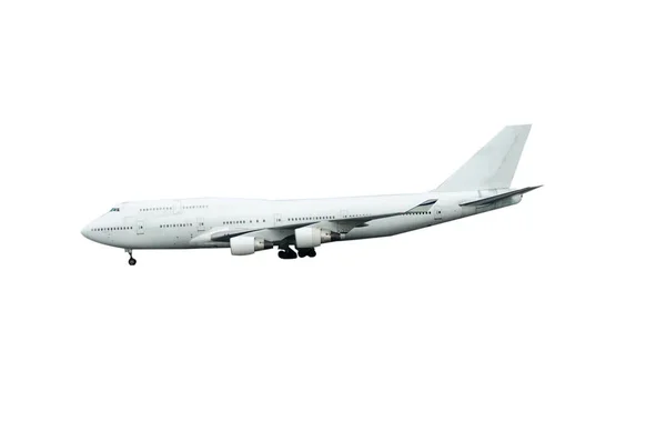 Εμπορικό Αεροπλάνο Άσπρο Φόντο Κλιπ Μονοπάτια — Φωτογραφία Αρχείου