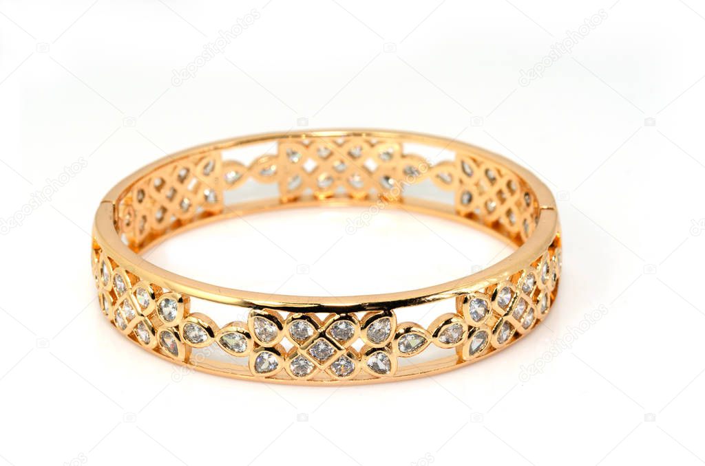 Fashion jewelry bracelets for women on a white background.