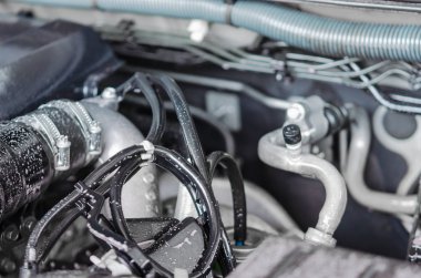 Modern güçlü araba motoru.