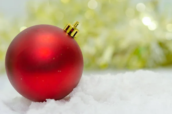Red Ball Snow Blur Abstract Background — Stock Photo, Image
