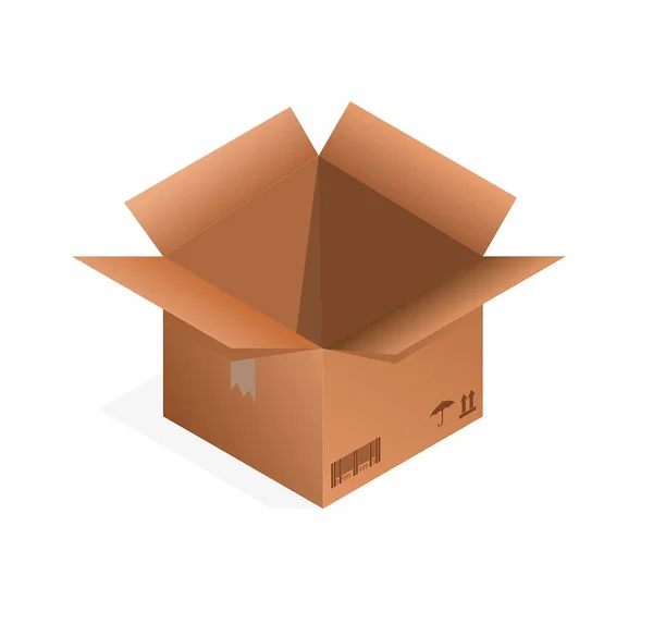 Paquete caja marrón — Archivo Imágenes Vectoriales