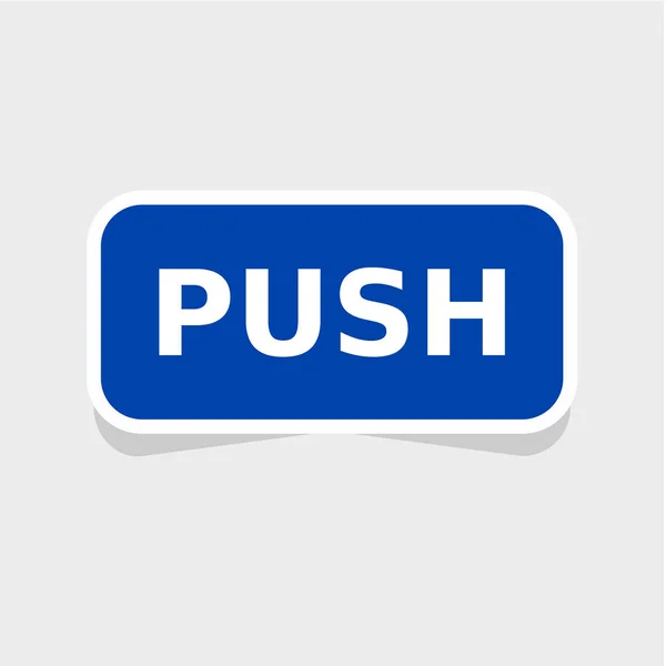 Klistermärke etikett push — Stock vektor