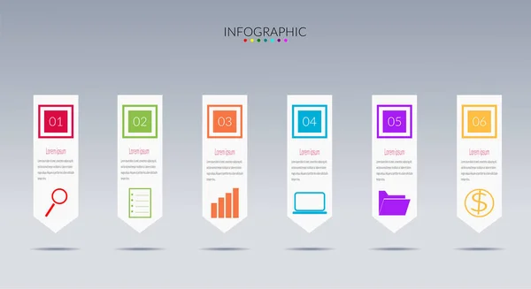 Linha de tempo moderna Infográficos Vector — Vetor de Stock