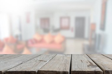 Tahta masa üstü Bulanık oturma odası