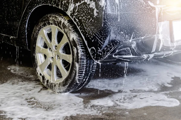 Bulles de lavage de voiture — Photo