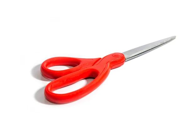 Червоний ножиці, ізольовані — стокове фото